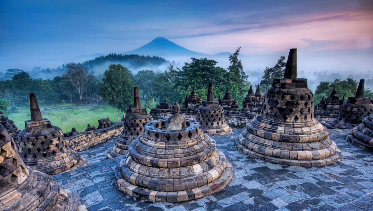 Kiến trúc độc đáo của quần thể kiến trúc chùa Borobudur ở Indonesia
