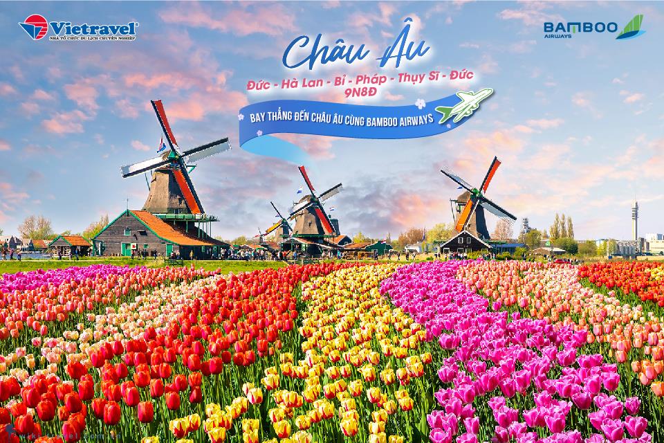 Bay thẳng đến Châu Âu cùng Bamboo Airways chiêm ngưỡng Lễ hội Hoa Tulip Keukenhof nổi tiếng thế giới