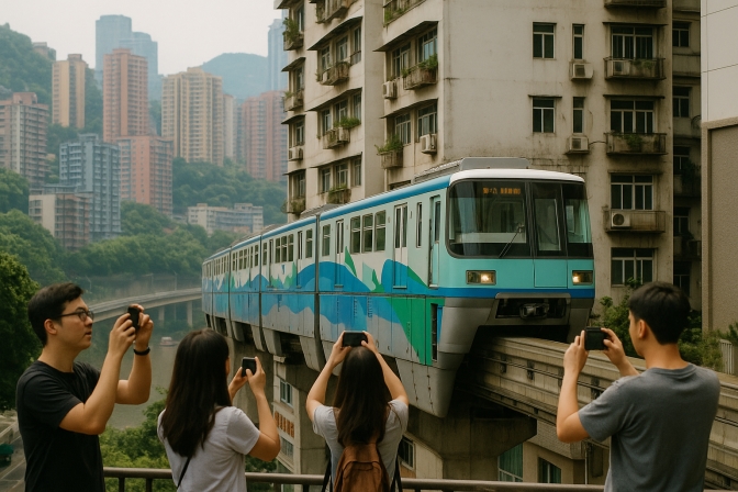 Khám Phá Ga Lý Tử Bá: Trải Nghiệm Tàu Điện Xuyên Tòa Nhà Tại Trùng Khánh