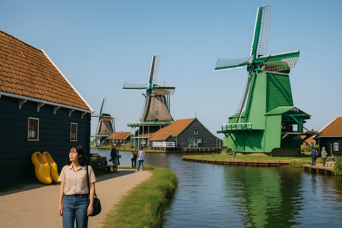 Khám Phá Zaanse Schans: Thiên Đường Cối Xay Gió Nổi Tiếng Hà Lan