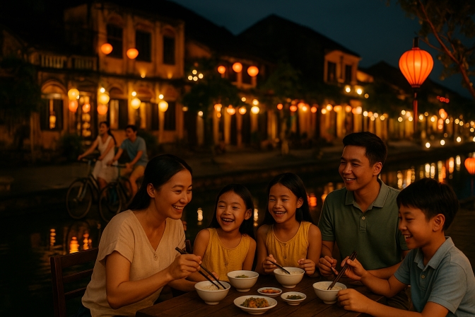 Vì sao Gia đình khách Tây mê tít Hội An?