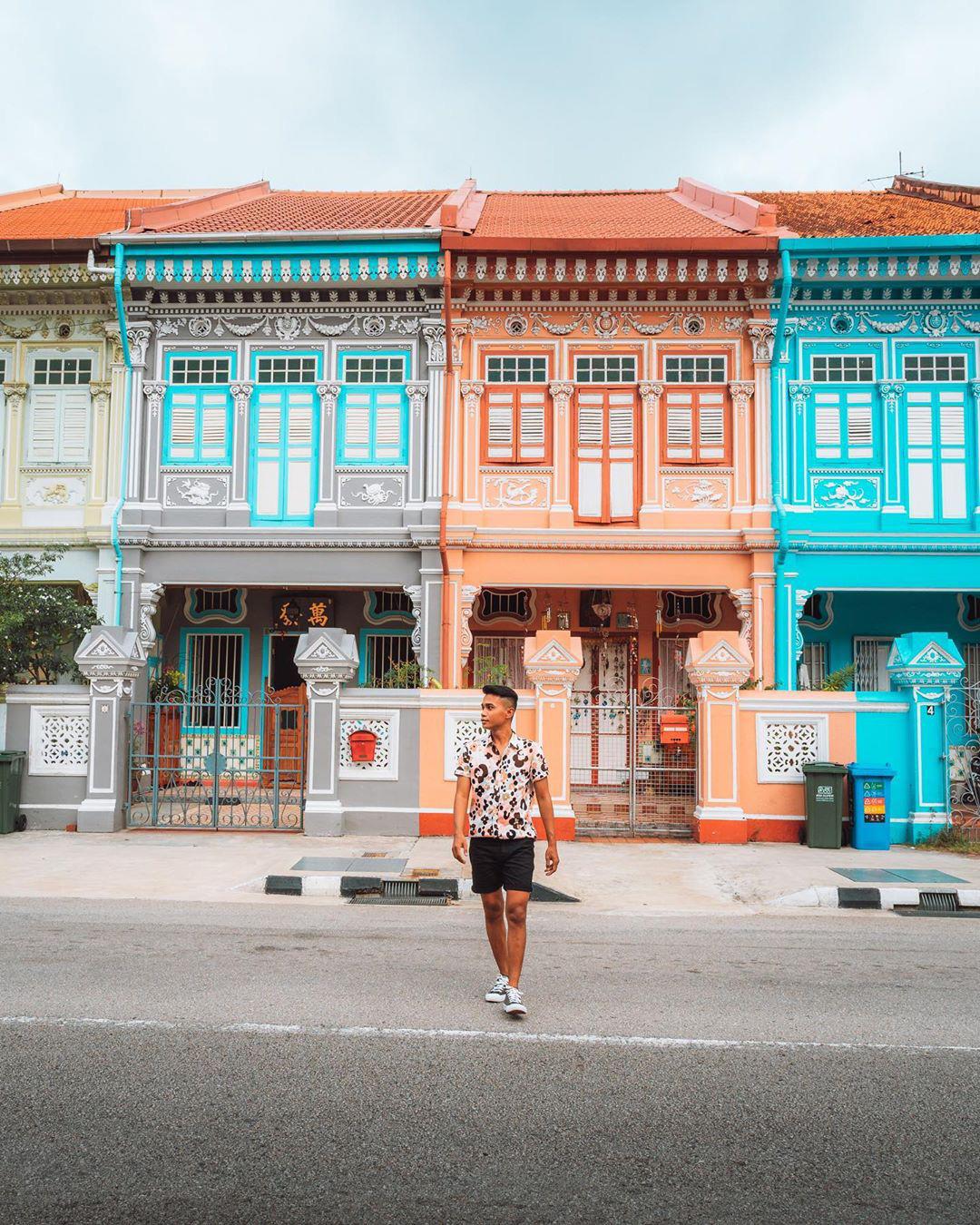 Koon Seng Road nổi bật bởi những ngôi nhà đầy màu sắc