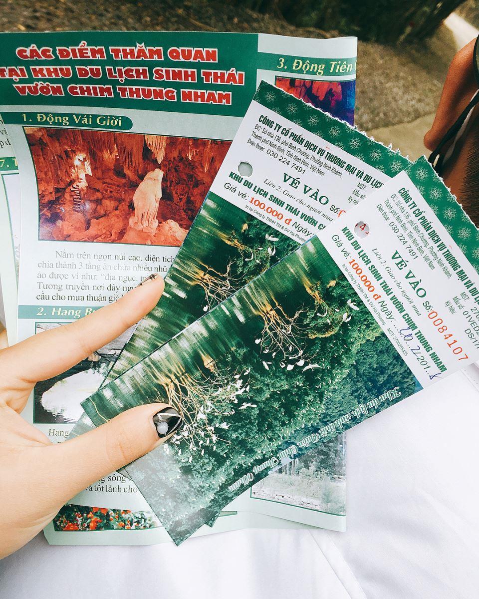 Giá vé tham quan khu du lịch Vườn chim Thung Nham Ninh Bình